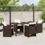 Conjunto de Comedor de Jardín 5 pcs Marrón ratán sintético en Sillas de jardín | Comprar online en Foru.es