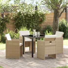 Conjunto de Comedor de Jardín 5 pcs Beige ratán sintético en Sillas de jardín | Comprar online en Foru.es