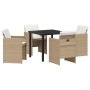 Conjunto de Comedor de Jardín 5 pcs Beige ratán sintético en Sillas de jardín | Comprar online en Foru.es