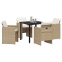 Conjunto de Comedor de Jardín 5 pcs Beige ratán sintético en Sillas de jardín | Comprar online en Foru.es