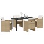 Conjunto de Comedor de Jardín 5 pcs Beige ratán sintético en Sillas de jardín | Comprar online en Foru.es