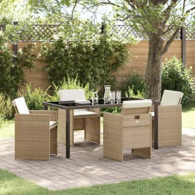 Conjunto de Comedor de Jardín 5 pcs Beige ratán sintético en Sillas de jardín | Comprar online en Foru.es