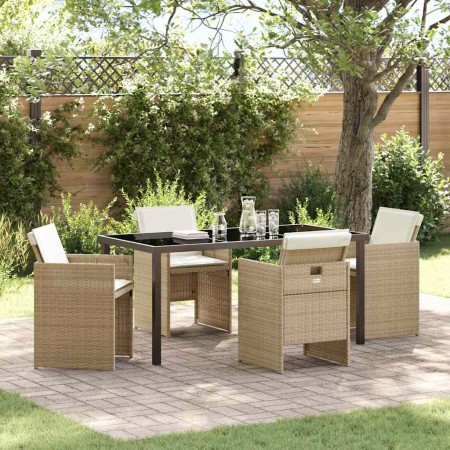 Conjunto de Comedor de Jardín 5 pcs Beige ratán sintético en Sillas de jardín | Comprar online en Foru.es
