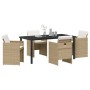 Conjunto de Comedor de Jardín 5 pcs Beige ratán sintético en Sillas de jardín | Comprar online en Foru.es