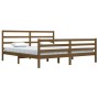 Estructura de cama madera maciza de pino marrón miel 200x200 cm de vidaXL, Camas y somieres - Ref: Foro24-3105029, Precio: 16...