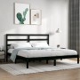Estructura de cama de madera maciza de pino negra 200x200 cm de vidaXL, Camas y somieres - Ref: Foro24-3104957, Precio: 151,6...