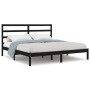 Estructura de cama de madera maciza de pino negra 200x200 cm de vidaXL, Camas y somieres - Ref: Foro24-3104957, Precio: 151,6...