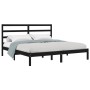 Estructura de cama de madera maciza de pino negra 200x200 cm de vidaXL, Camas y somieres - Ref: Foro24-3104957, Precio: 151,6...