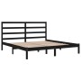 Estructura de cama de madera maciza de pino negra 200x200 cm de vidaXL, Camas y somieres - Ref: Foro24-3104957, Precio: 151,6...