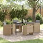 Conjunto de Comedor de Jardín con cojín 5 pcs Beige Poliratán en Sillas de jardín | Comprar online en Foru.es