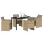 Conjunto de Comedor de Jardín con cojín 5 pcs Beige Poliratán en Sillas de jardín | Comprar online en Foru.es