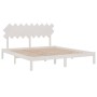 Estructura cama de madera maciza blanca super king 180x200 cm de vidaXL, Camas y somieres - Ref: Foro24-3104884, Precio: 146,...