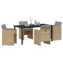 Conjunto de Comedor de Jardín con cojín 5 pcs Beige Poliratán en Sillas de jardín | Comprar online en Foru.es