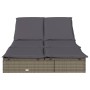 Tumbona 2 personas ratán sintético con cojines gris de vidaXL, Tumbonas - Ref: Foro24-319646, Precio: 276,75 €, Descuento: %