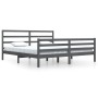 Estructura de cama de madera maciza de pino gris 200x200 cm de vidaXL, Camas y somieres - Ref: Foro24-3105028, Precio: 166,58...