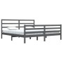 Estructura de cama de madera maciza de pino gris 200x200 cm de vidaXL, Camas y somieres - Ref: Foro24-3105028, Precio: 166,58...