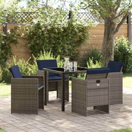 Conjunto de Comedor de Jardín 5 pcs Gris ratán sintético en Sillas de jardín | Comprar online en Foru.es
