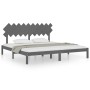 Estructura de cama de madera maciza de pino gris 200x200 cm de vidaXL, Camas y somieres - Ref: Foro24-3104890, Precio: 163,25...
