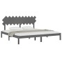 Estructura de cama de madera maciza de pino gris 200x200 cm de vidaXL, Camas y somieres - Ref: Foro24-3104890, Precio: 163,25...