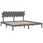 Estructura de cama de madera maciza de pino gris 200x200 cm de vidaXL, Camas y somieres - Ref: Foro24-3104890, Precio: 163,25...