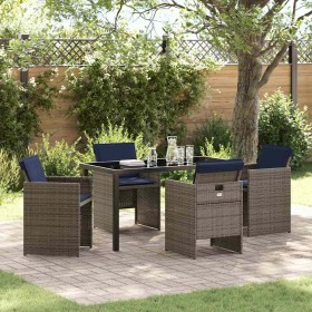 Conjunto de Comedor de Jardín 5 pcs Gris ratán sintético en Sillas de jardín | Comprar online en Foru.es