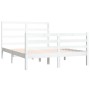 Estructura de cama de madera de pino maciza blanca 140x190 cm de vidaXL, Camas y somieres - Ref: Foro24-3104987, Precio: 122,...