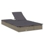 Tumbona 2 personas ratán sintético con cojines gris de vidaXL, Tumbonas - Ref: Foro24-319646, Precio: 276,75 €, Descuento: %