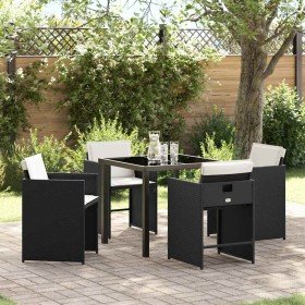 Conjunto de Comedor de Jardín 5 pcs Negro ratán sintético en Sillas de jardín | Comprar online en Foru.es