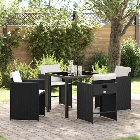 Conjunto de Comedor de Jardín 5 pcs Negro ratán sintético en Sillas de jardín | Comprar online en Foru.es