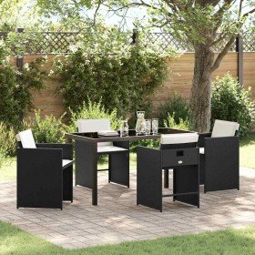 Conjunto de Comedor de Jardín 5 pcs Negro ratán sintético en Sillas de jardín | Comprar online en Foru.es