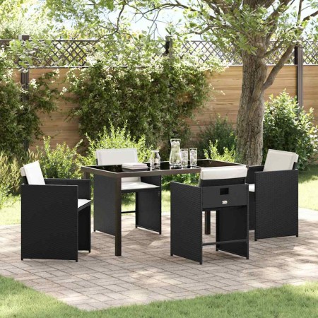 Conjunto de Comedor de Jardín 5 pcs Negro ratán sintético en Sillas de jardín | Comprar online en Foru.es
