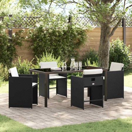 Conjunto de Comedor de Jardín 5 pcs Negro ratán sintético en Sillas de jardín | Comprar online en Foru.es