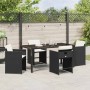 Conjunto de Comedor de Jardín 5 pcs Negro ratán sintético en Sillas de jardín | Comprar online en Foru.es