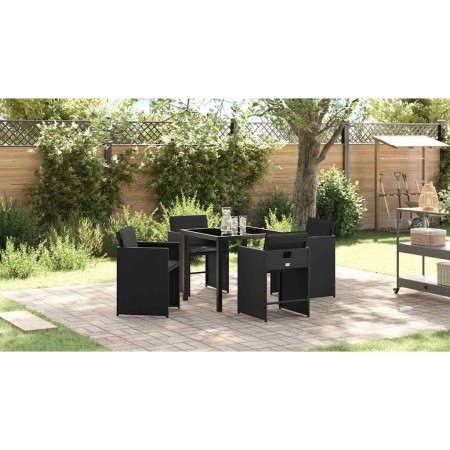 Conjunto de Comedor de Jardín 5 pcs Negro ratán sintético en Sillas de jardín | Comprar online en Foru.es