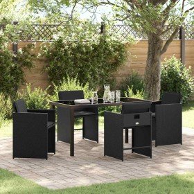 Conjunto de Comedor de Jardín 5 pcs Negro ratán sintético en Sillas de jardín | Comprar online en Foru.es