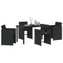 Conjunto de Comedor de Jardín 5 pcs Negro ratán sintético en Sillas de jardín | Comprar online en Foru.es