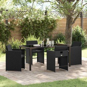 Conjunto de Comedor de Jardín 5 pcs Negro ratán sintético en Sillas de jardín | Comprar online en Foru.es