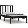 Estructura de cama madera maciza de pino negra 100x200 cm de vidaXL, Camas y somieres - Ref: Foro24-3105065, Precio: 120,12 €...