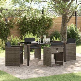 Conjunto de Comedor de Jardín 5 pcs Gris ratán sintético en Sillas de jardín | Comprar online en Foru.es