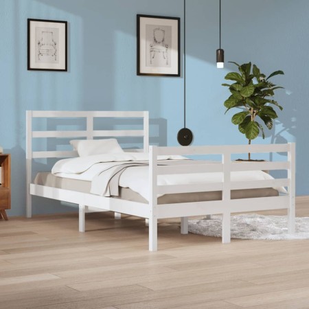 Estructura de cama madera maciza de pino blanco 120x200 cm de vidaXL, Camas y somieres - Ref: Foro24-3105002, Precio: 118,18 ...
