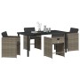 Conjunto de Comedor de Jardín 5 pcs Gris ratán sintético en Sillas de jardín | Comprar online en Foru.es