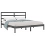 Estructura de cama de madera maciza de pino gris 200x200 cm de vidaXL, Camas y somieres - Ref: Foro24-3104955, Precio: 153,63...