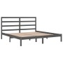 Estructura de cama de madera maciza de pino gris 200x200 cm de vidaXL, Camas y somieres - Ref: Foro24-3104955, Precio: 153,63...