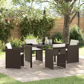Conjunto de Comedor de Jardín 5 pcs Marrón ratán sintético en Sillas de jardín | Comprar online en Foru.es