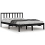 Estructura de cama madera maciza de pino negra 150x200 cm de vidaXL, Camas y somieres - Ref: Foro24-3105080, Precio: 168,55 €...