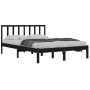 Estructura de cama madera maciza de pino negra 150x200 cm de vidaXL, Camas y somieres - Ref: Foro24-3105080, Precio: 168,55 €...