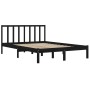 Estructura de cama madera maciza de pino negra 150x200 cm de vidaXL, Camas y somieres - Ref: Foro24-3105080, Precio: 168,55 €...