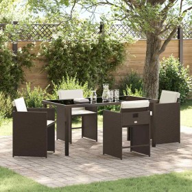 Conjunto de Comedor de Jardín 5 pcs Marrón ratán sintético en Sillas de jardín | Comprar online en Foru.es