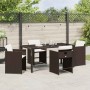 Conjunto de Comedor de Jardín 5 pcs Marrón ratán sintético en Sillas de jardín | Comprar online en Foru.es