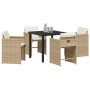 Conjunto de Comedor de Jardín 5 pcs Beige ratán sintético en Sillas de jardín | Comprar online en Foru.es